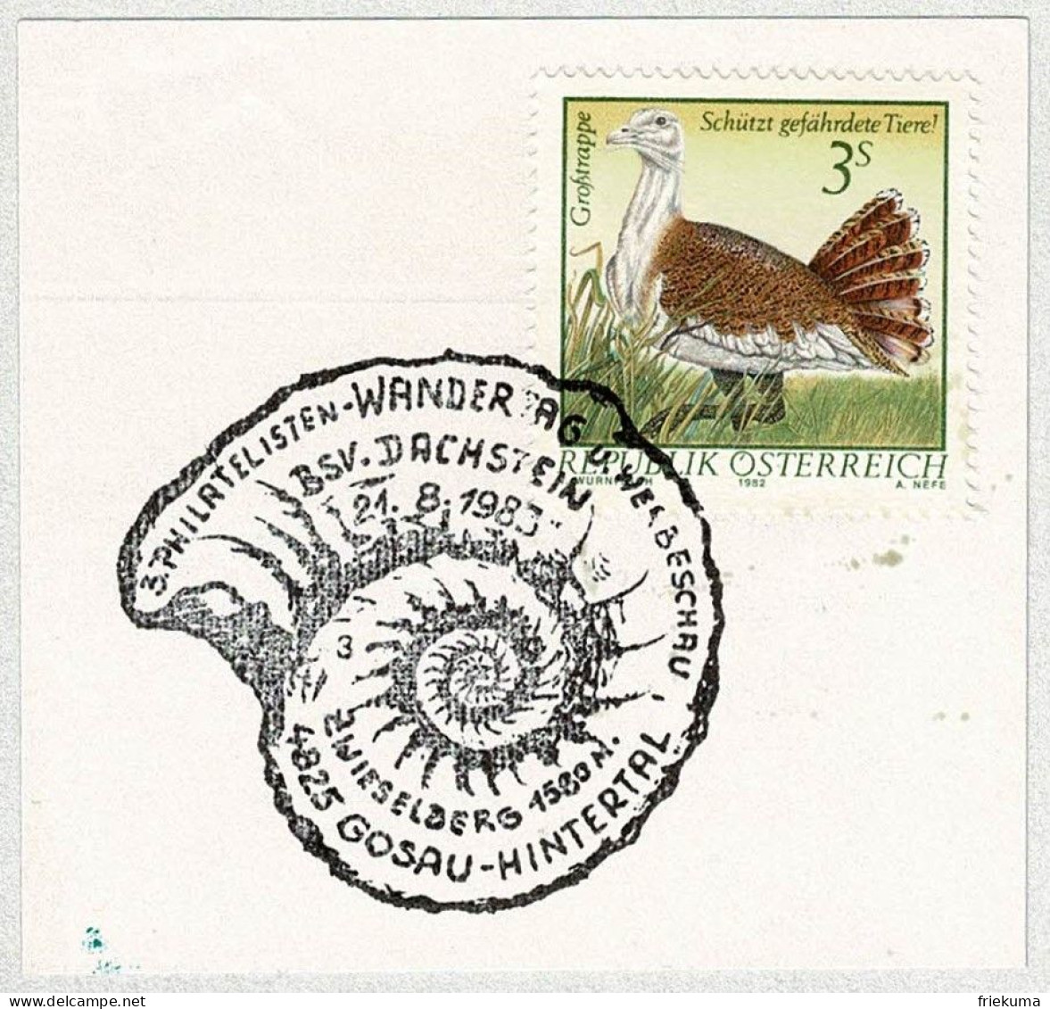 Oesterreich / Austria 1983, Sonderstempel Gosau-Hintertal, Fossilien / Fossiles / Fossils - Fossils