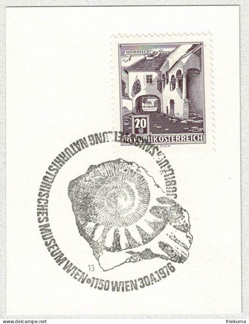 Oesterreich / Austria 1976, Sonderstempel Naturhistorisches Museum Wien, Fossilien / Fossiles / Fossils - Fossilien