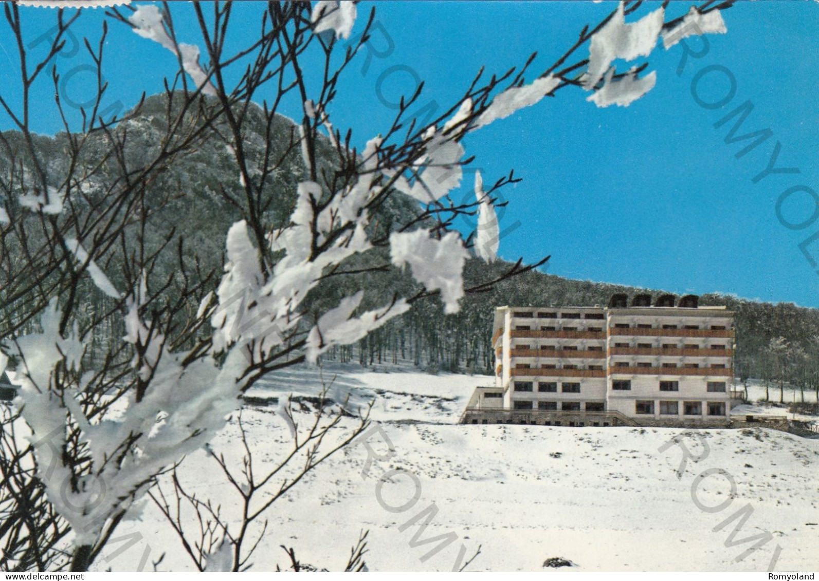 CARTOLINA  C6 SARNANO-SASSOTETTO M.1280,MACERATA,MARCHE-STAZ. CLIM. ESTIVA E INVERNALE HOTEL HERMITAGE-VIAGGIATA 1969 - Macerata