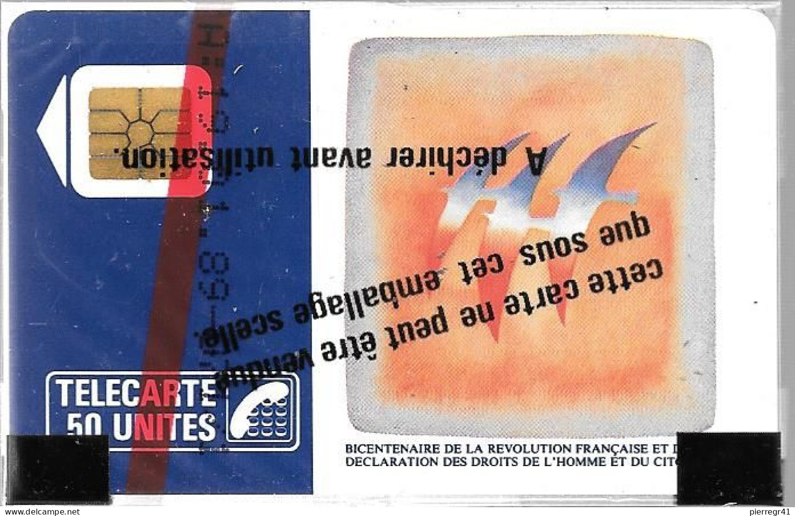 CARTE-PUBLIC-01/89-SO2-50U-FOLON-OISEAUX Du BICENTENAIRE-V° 4 Pe 2017-NSB-TBE - 1989