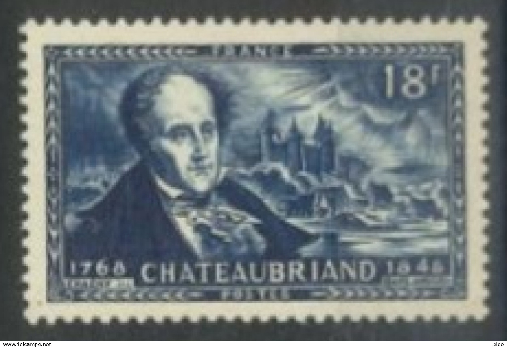 FRANCE -1948 - DEATH CENTENARY OF FRANCOIS RENE STAMP # 816, UMM (**). - Ungebraucht