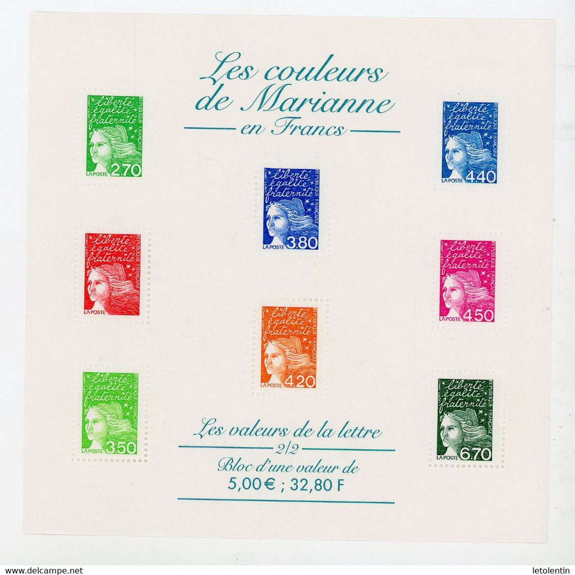FRANCE - LES COULEURS DE MARIANNE -  BF N° Yvert 42 ** - Mint/Hinged