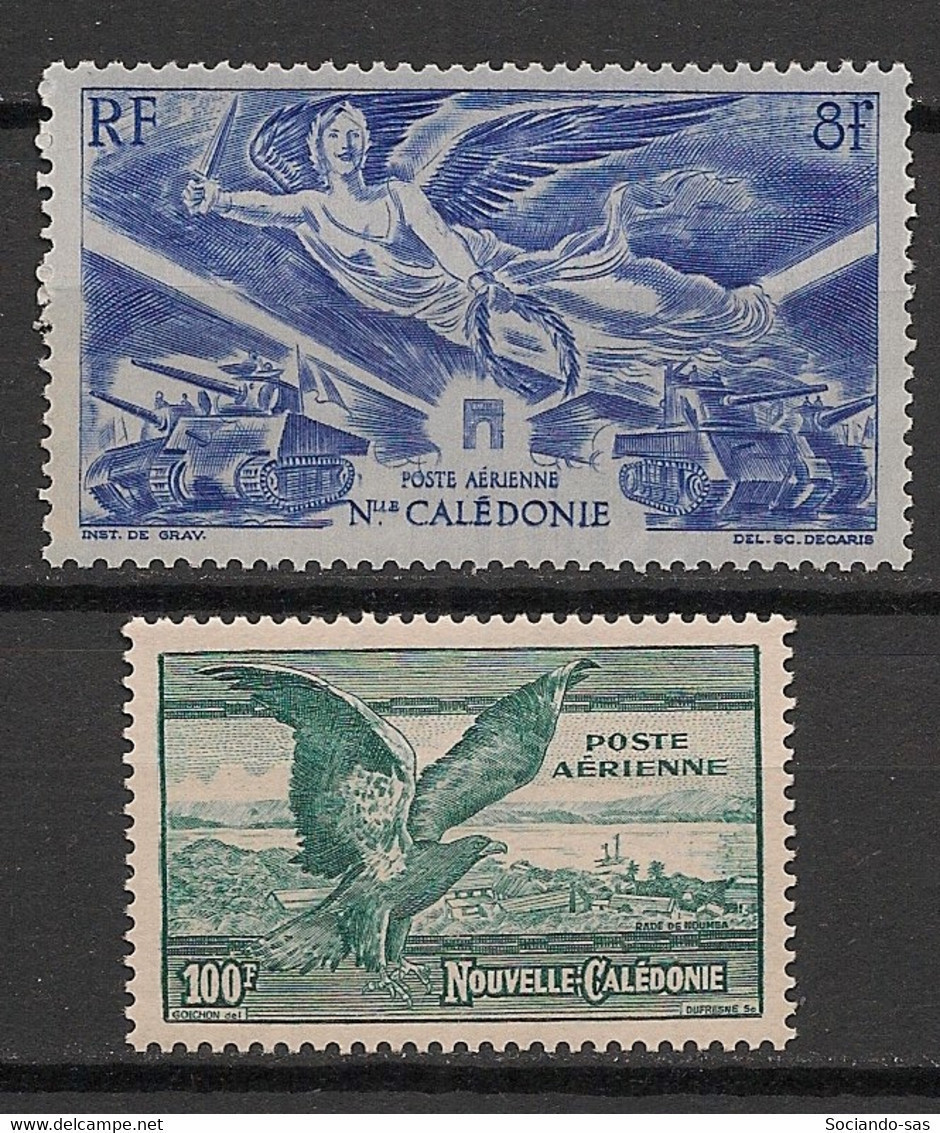 NOUVELLE CALEDONIE - 1944-46 - Poste Aérienne PA N°YT. 53 Et 54 - 2 Valeurs - Neuf Luxe ** / MNH / Postfrisch - Unused Stamps
