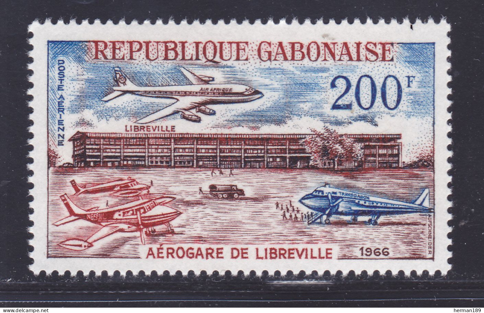 GABON AERIENS N°   51 ** MNH Neuf Sans Charnière, TB (D7545) Aérogare De Libreville - 1966 - Gabun (1960-...)
