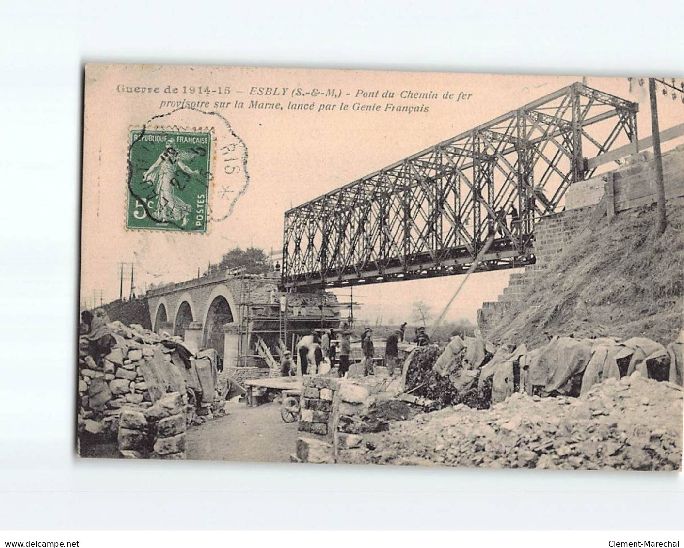 ESBLY : Pont Du Chemin De Fer Provisoire Sur La Marne - Très Bon état - Esbly