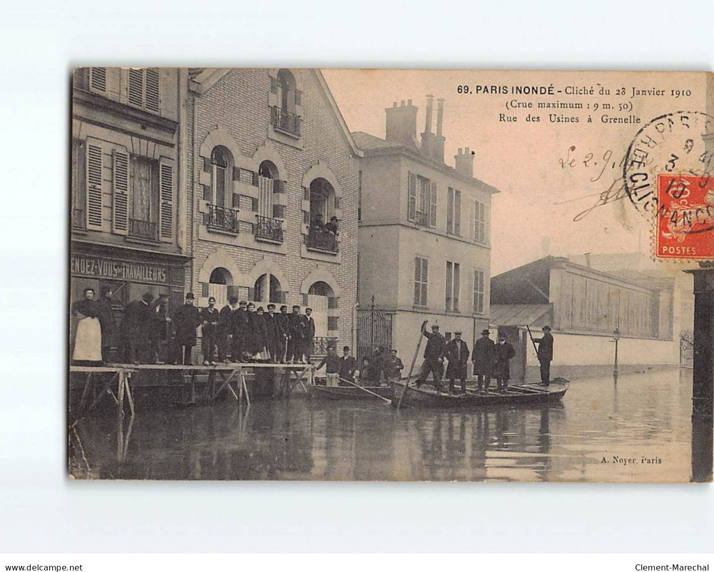PARIS : Inondations 1910, Rue Des Usines à Grenelle - état - Inondations De 1910