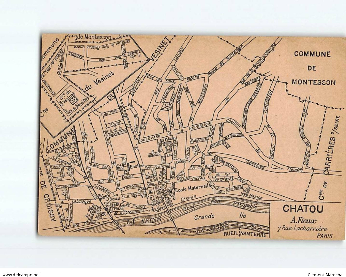 CHATOU : Le Plan De La Ville - état - Chatou