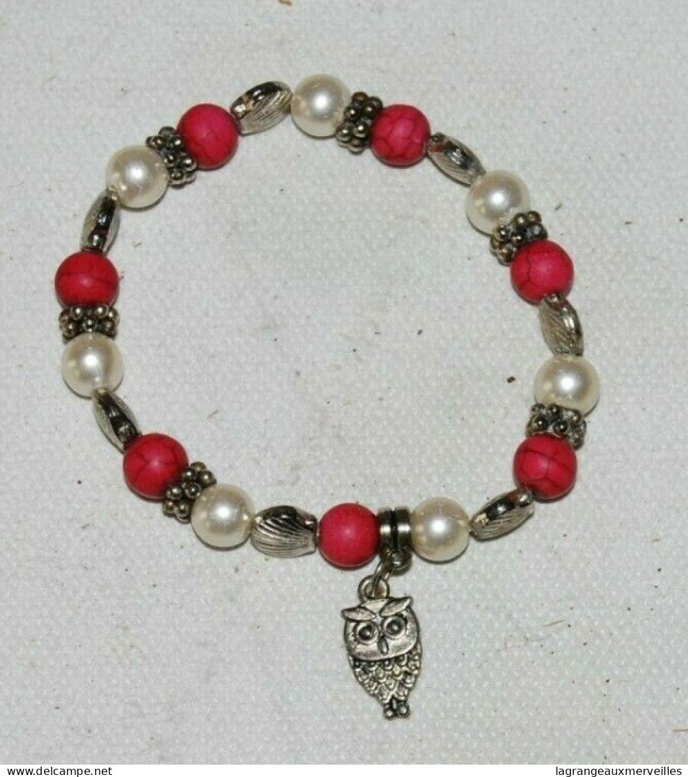 C210 Bijou - Bracelet - Femme - Hibou - Perles - Armbanden