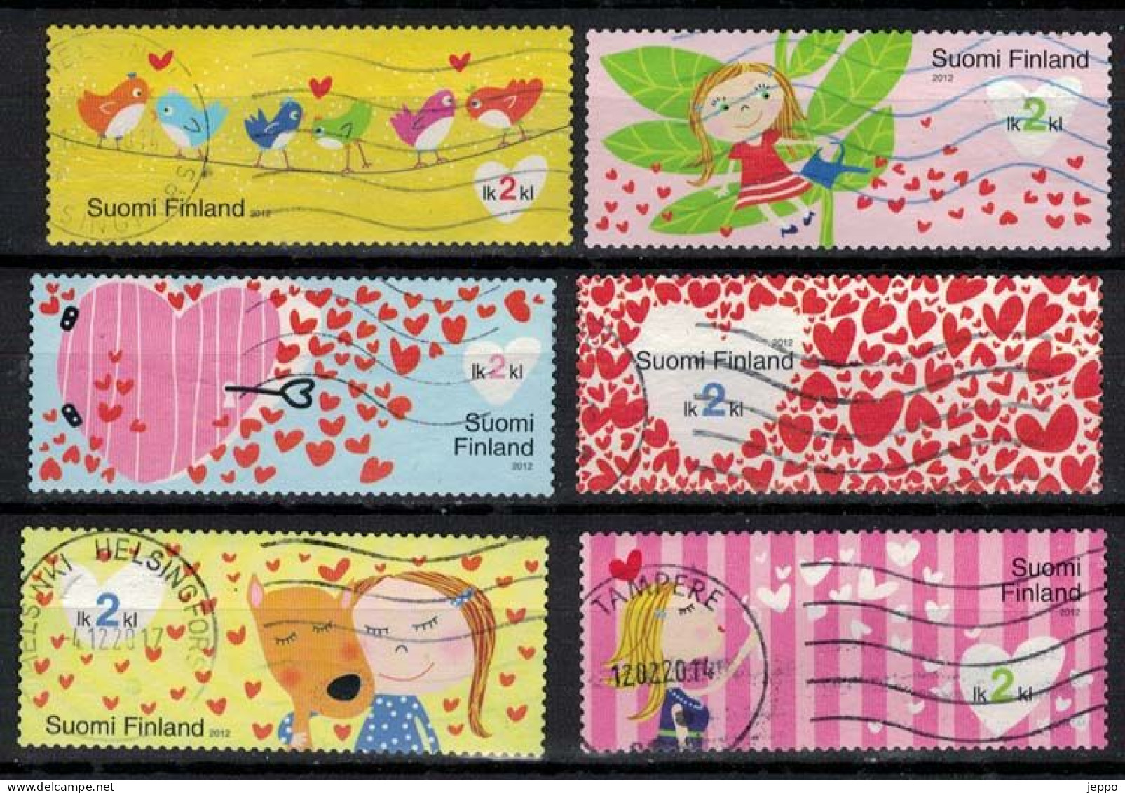 2012 Finland, I Heart You Complete Set Used. - Used Stamps
