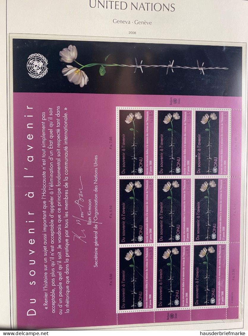 UNO Genf 1989-2013 Bogen Sammlung postfrisch in Leuchtturm Klemmbinder