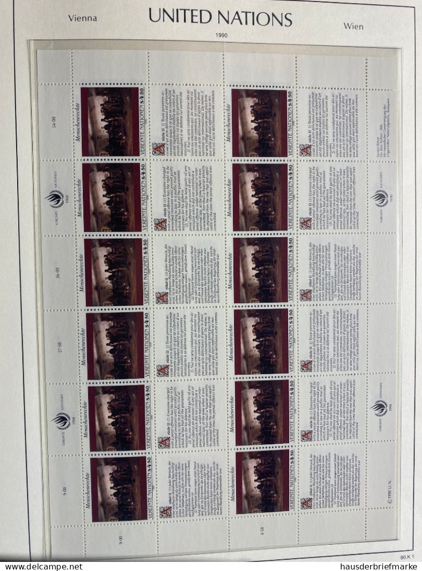 UNO Wien 1989-2013 Bogen Sammlung Postfrisch 64 Bögen In Leuchtturm Klemmbinder - ONU