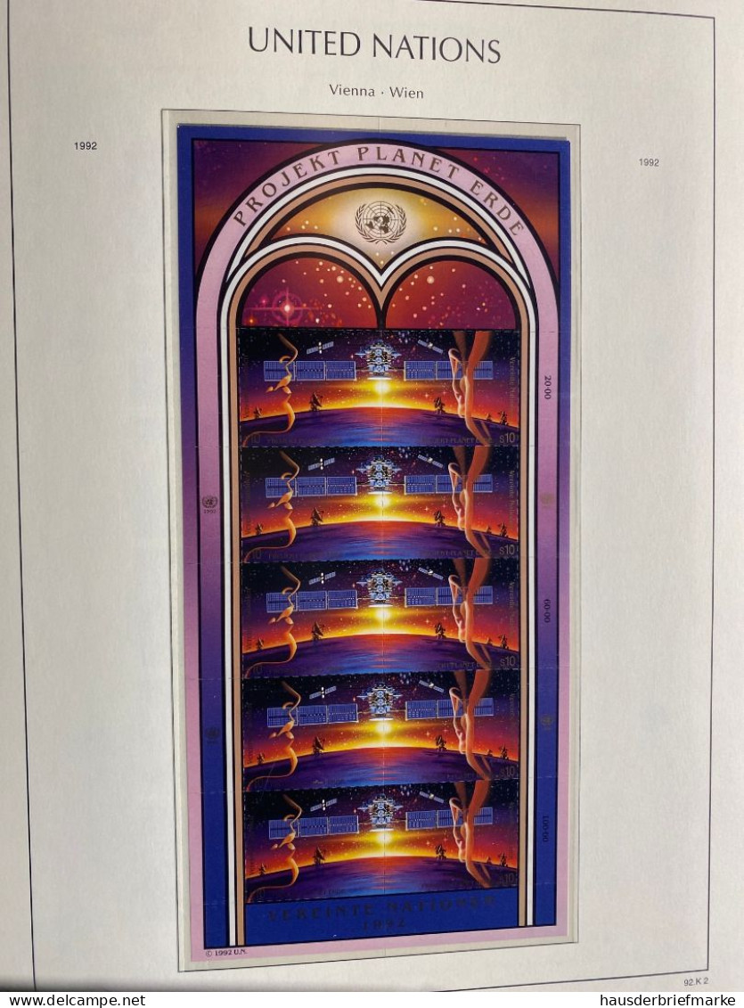 UNO Wien 1989-2013 Bogen Sammlung postfrisch 64 Bögen in Leuchtturm Klemmbinder