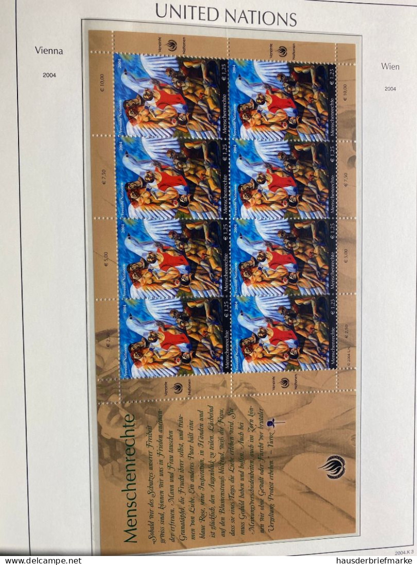 UNO Wien 1989-2013 Bogen Sammlung postfrisch 64 Bögen in Leuchtturm Klemmbinder