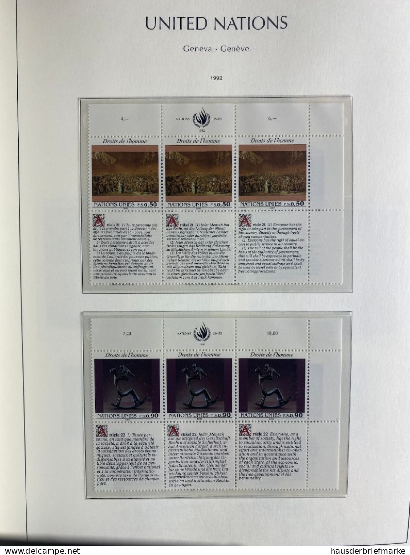 UNO Genf 1969-2013 postfrisch Sammlung komplett in zwei Leuchtturm Alben