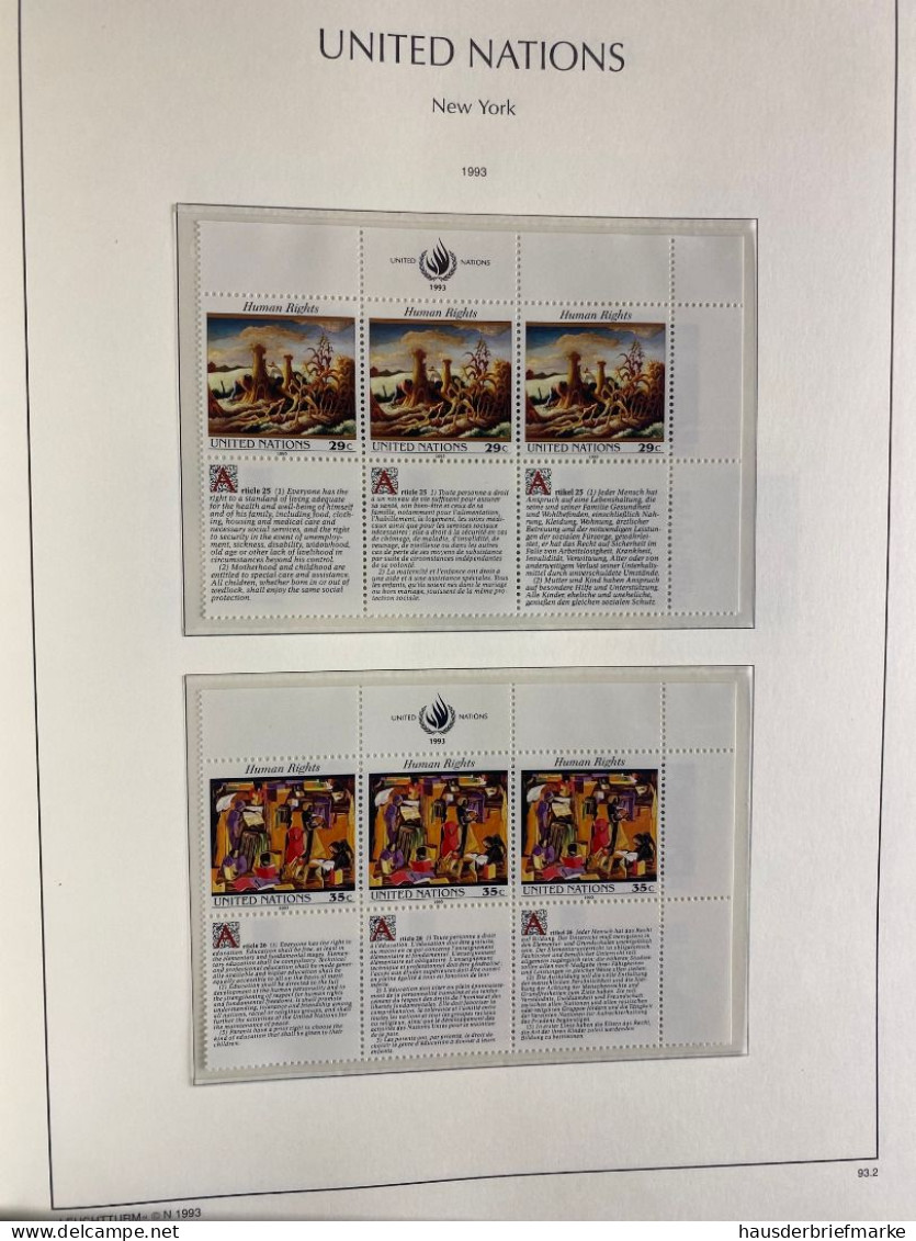 UNO New York 1951-2013 postfrische Sammlung komplett in drei Leuchtturm Alben