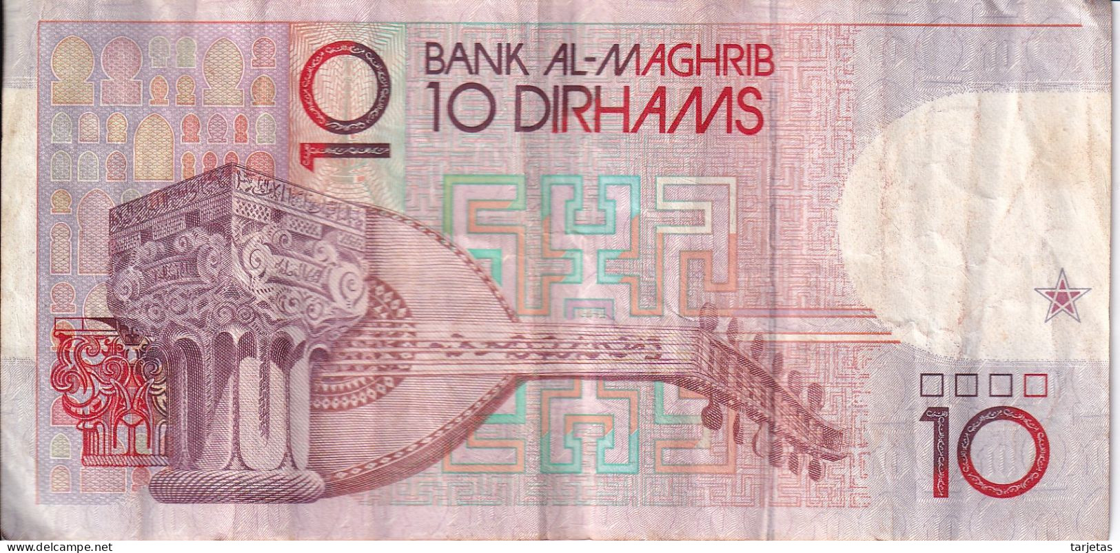 BILLETE DE MARRUECOS DE 10 DIRHAMS AÑO 1987 (BANKNOTE) - Maroc