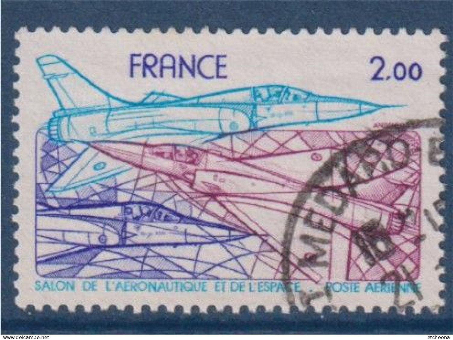 Poste Aérienne 34ème Salon International De L'Aéronautique Et De L'Espace, Avion Mirage 2000, N°PA54 Oblitéré - 1960-.... Afgestempeld