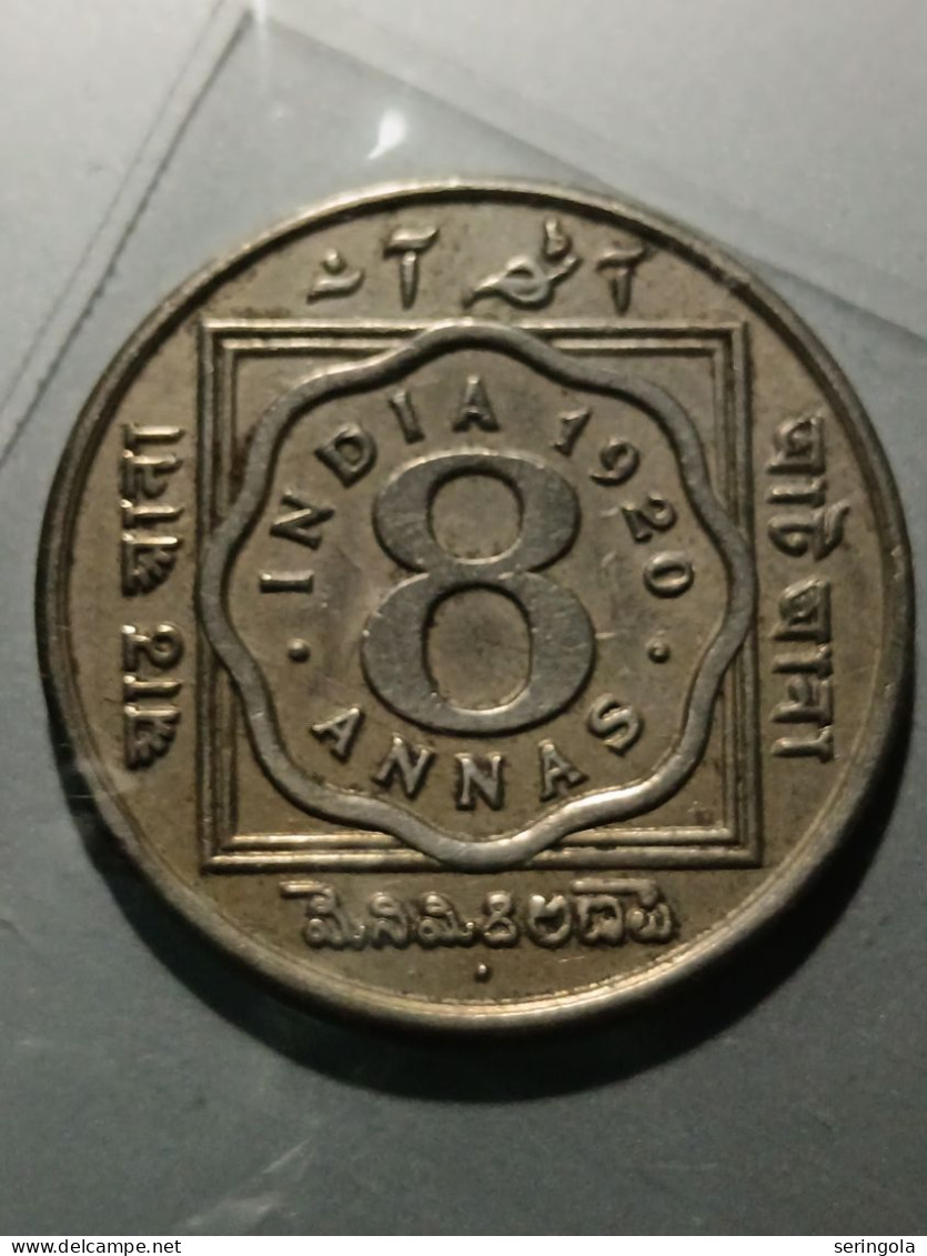 India-British 8 Annás  1920 KM#520 - Other - Asia