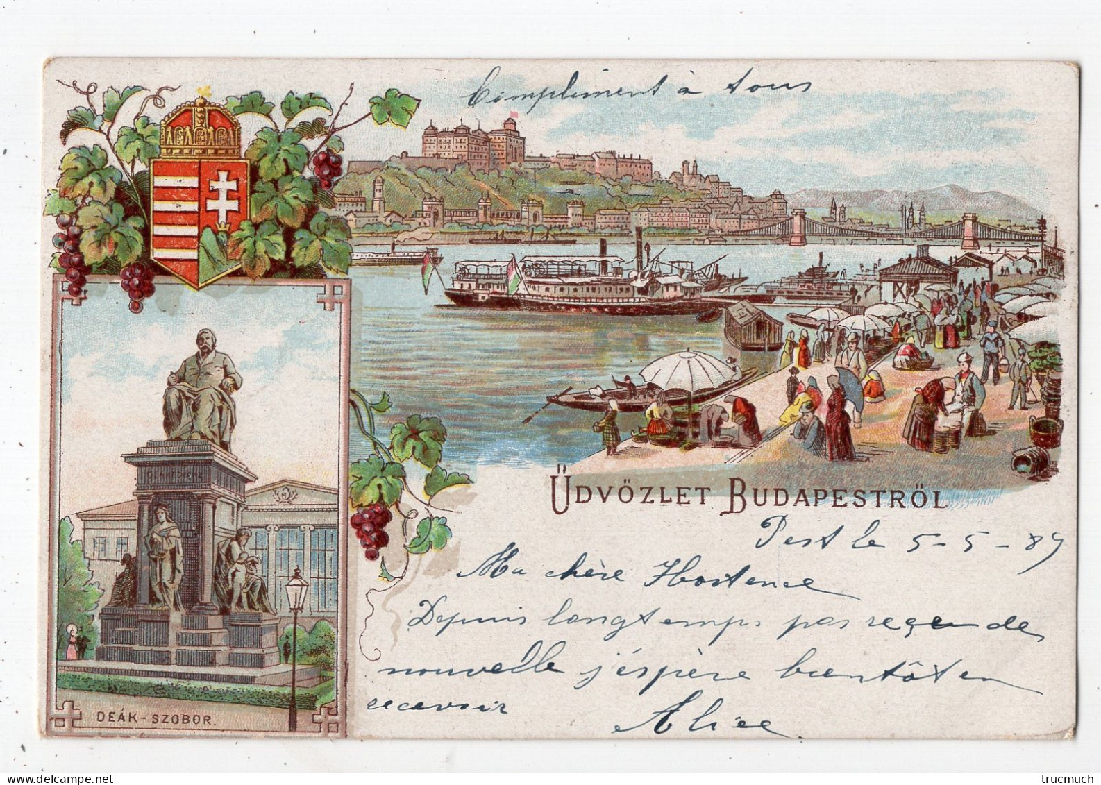 28 - Üdvözlet BUDAPESTRÖL  *1889* - Hungría