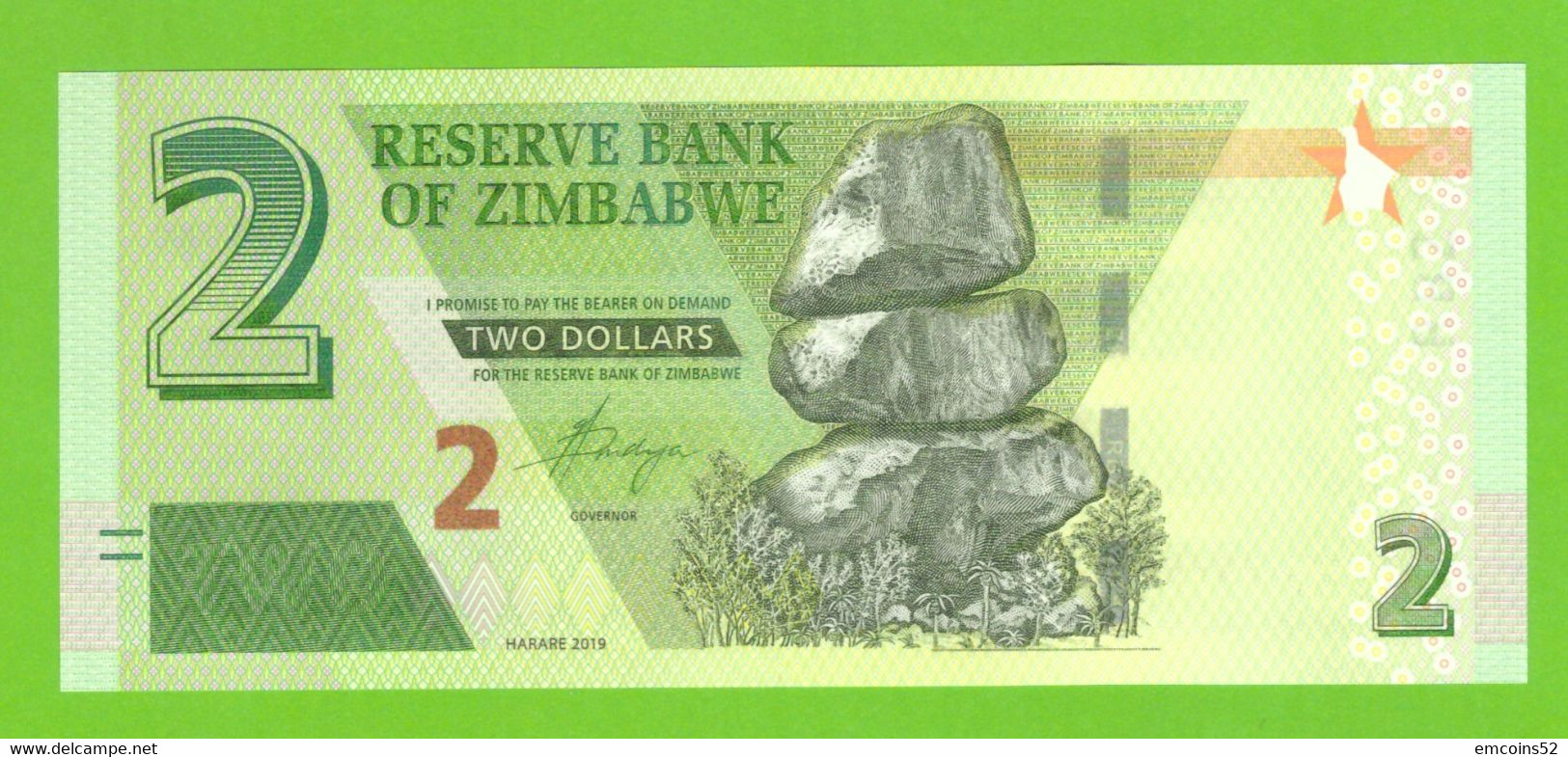 ZIMBABWE 2 DOLLARS 2019  P-W101 UNC - Simbabwe