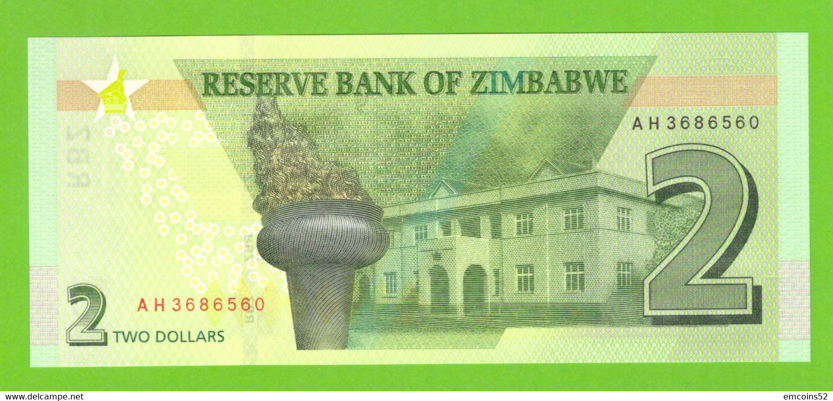 ZIMBABWE 2 DOLLARS 2019  P-W101 UNC - Simbabwe