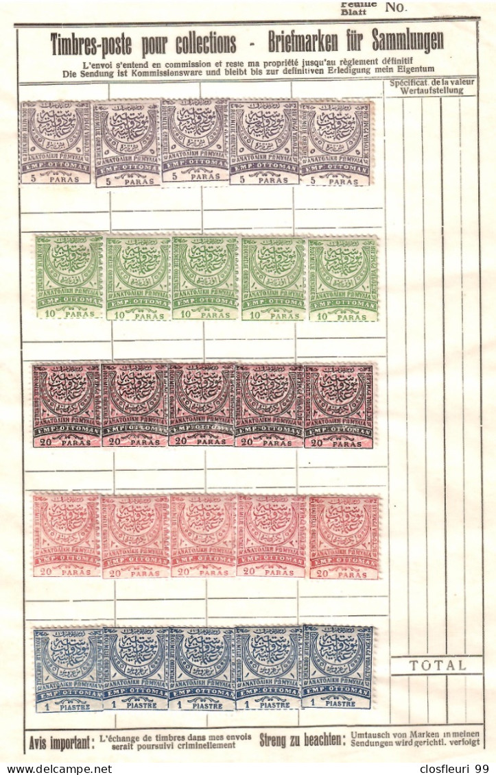 Plus De 30 Feuilles De Timbres De L'empire Ottoman En Paras & Piastres / Variétés - Ongebruikt