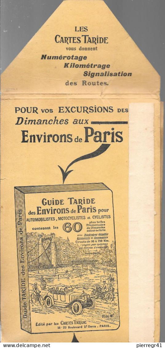 ETUI Seul-CARTE-ROUTIERE-TARIDE-1920-ENV De PARIS-50 Km-la Carte Manque-mais Peut Remplacé Sur Une Autre Carte/TBE - Carte Stradali