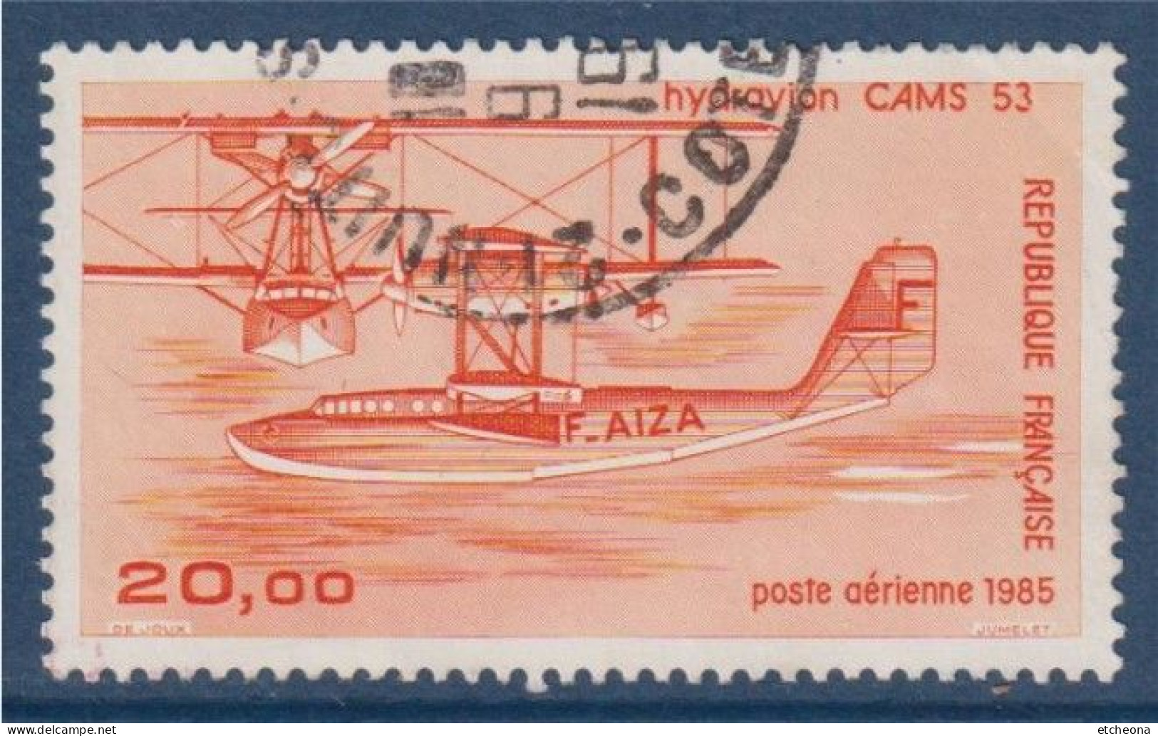 Poste Aérienne Hydravion CAMS 53,  20.00F De Feuille PA58B Oblitéré - 1960-.... Afgestempeld