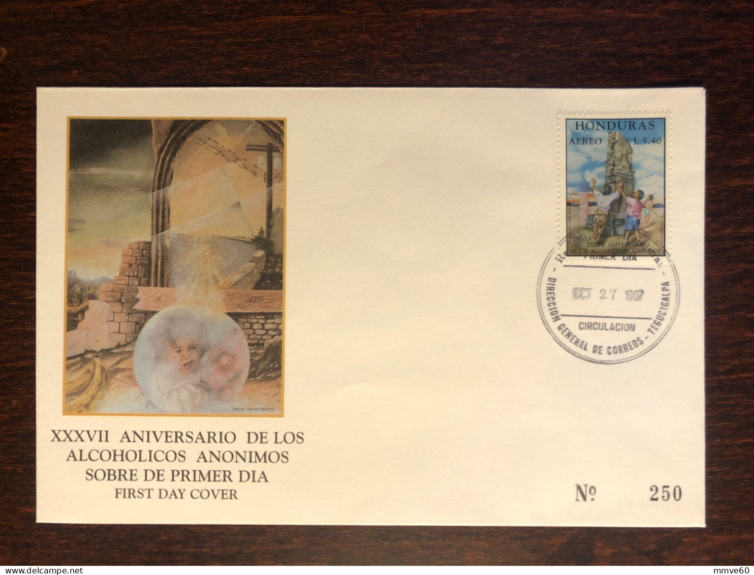 HONDURAS FDC COVER 1997 YEAR ALCOHOLISM HEALTH MEDICINE STAMPS - Honduras