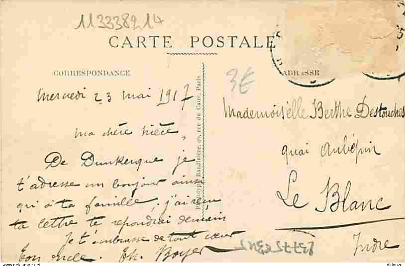 59 - Dunkerque - La Tour Et L'Eglise Saint Eloi - Animée - Voyagée En 1917 - Correspondance - CPA - Voir Scans Recto-Ver - Dunkerque