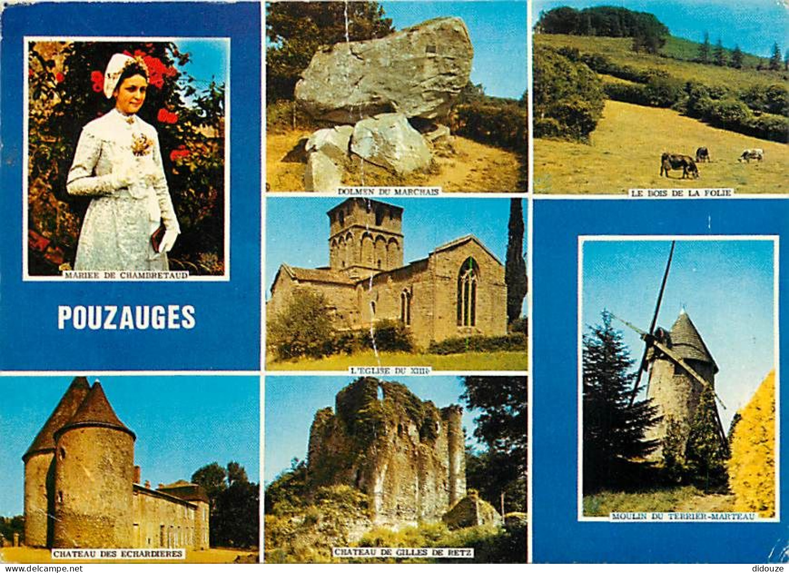 85 - Pouzauges - Multivues - Folklore - Moulin à Vent - Etat Gros Pli Visible - CPM - Voir Scans Recto-Verso - Pouzauges