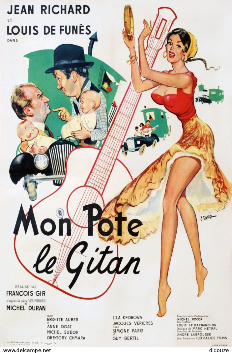 Cinema - Mon Pote Le Gitan - Jean Richard - Louis De Funès - Illustration Vintage - Affiche De Film - CPM - Carte Neuve  - Posters On Cards
