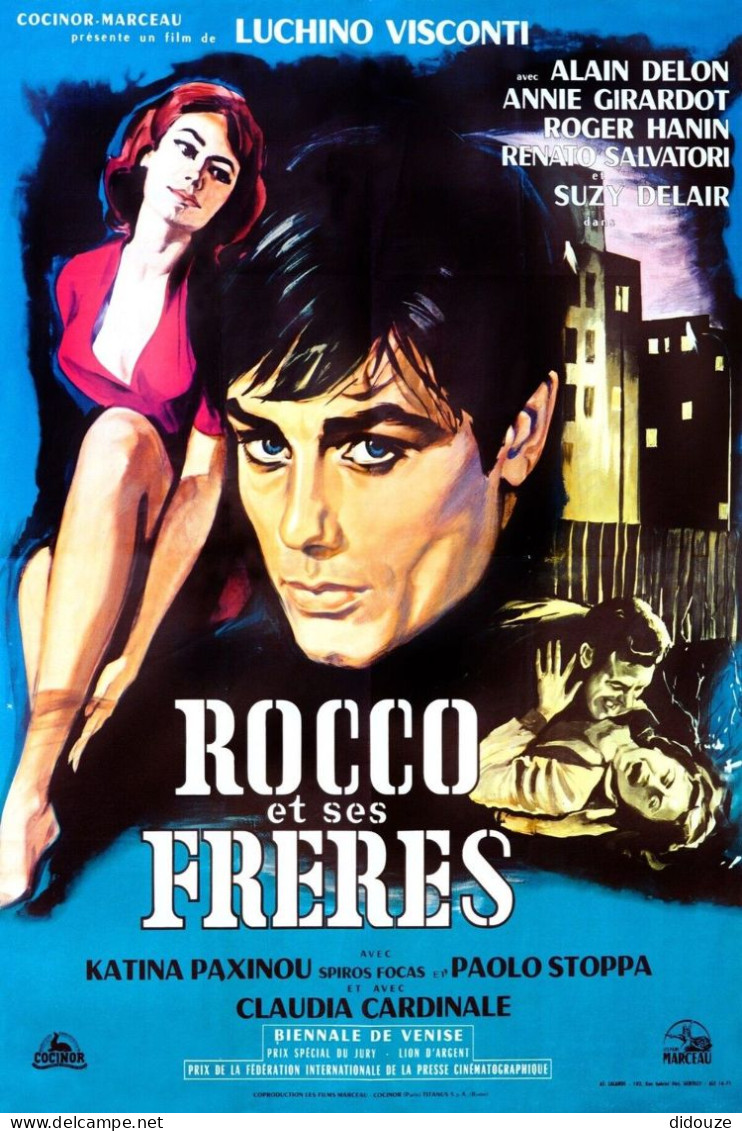 Cinema - Rocco Et Ses Frères - Alain Delon - Annie Girardot - Roger Hanin - Renato Salvatori - Illustration Vintage - Af - Plakate Auf Karten