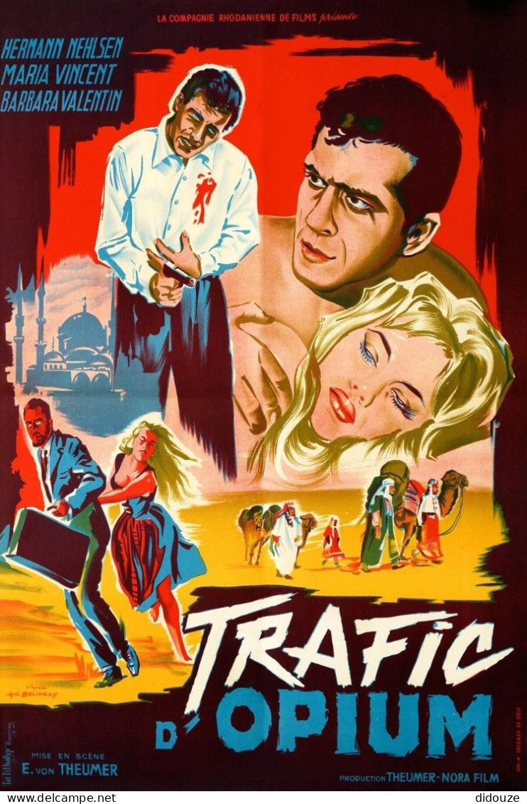 Cinema - Trafic D'opium - Herman Nehlsen - Maria Vincent - Barbara Valentin - Illustration Vintage - Affiche De Film - C - Posters On Cards