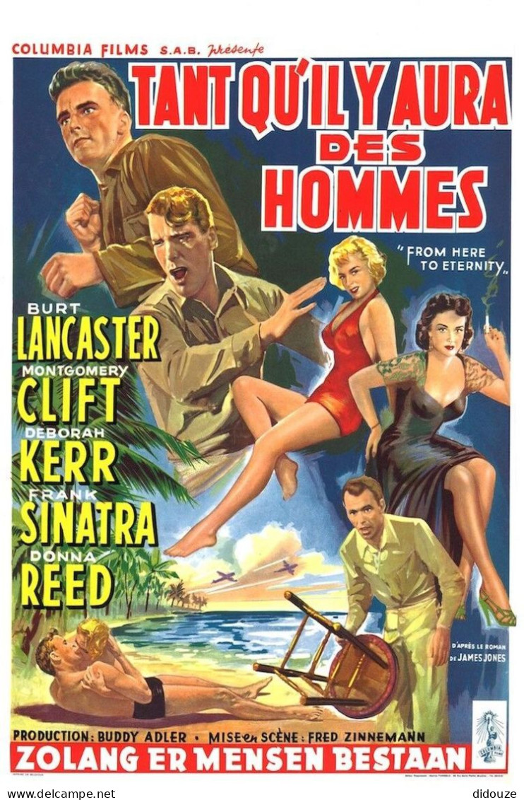 Cinema - Tant Qu'il Y Aura Des Hommes - Burt Lancaster - Montgomery Clift - Deborah Kerr - Illustration Vintage - Affich - Plakate Auf Karten