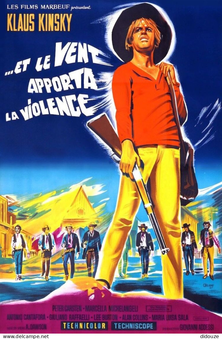 Cinema - Et Le Vent Apporta La Violence - Peter Carsten - Illustration Vintage - Affiche De Film - CPM - Carte Neuve - V - Affiches Sur Carte