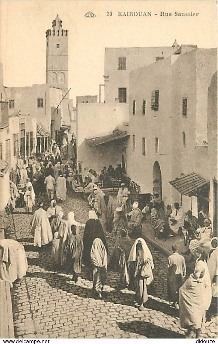 Tunisie - Kairouan - Rue Saussier - Animée - CPA - Carte Neuve - Voir Scans Recto-Verso - Túnez