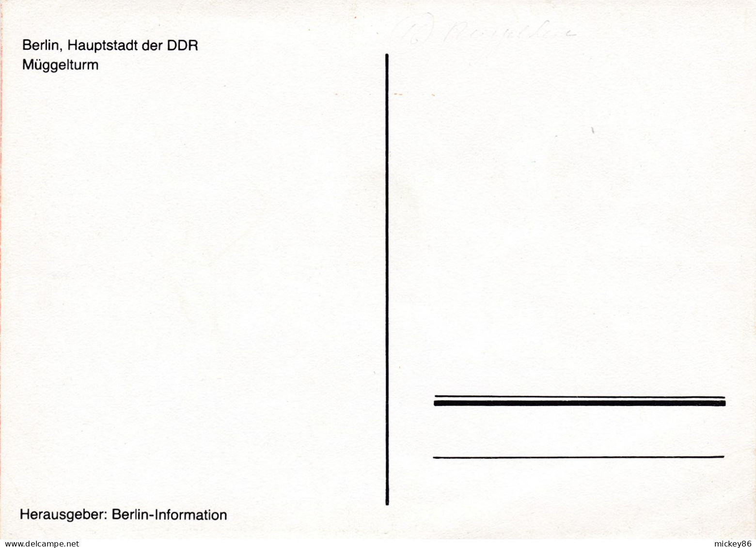 Allemagne--BERLIN--Hauptstadt Der DDR -- MUEGGELTURM --- ( Animée Et Autocar )---carton Léger - Müggelsee