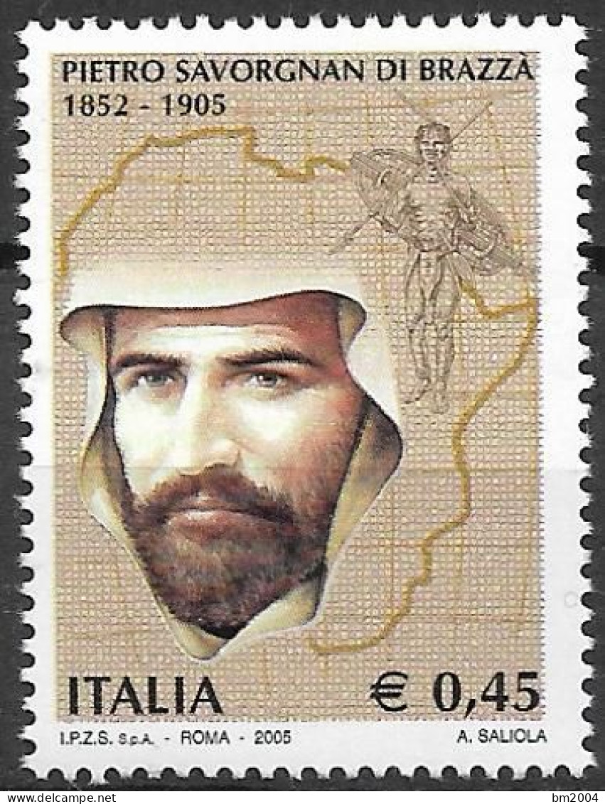 2005  Italien  Mi. 3052**MNH    100. Todestag Von Pierre Savorgnan De Brazza. - 2001-10:  Nuevos