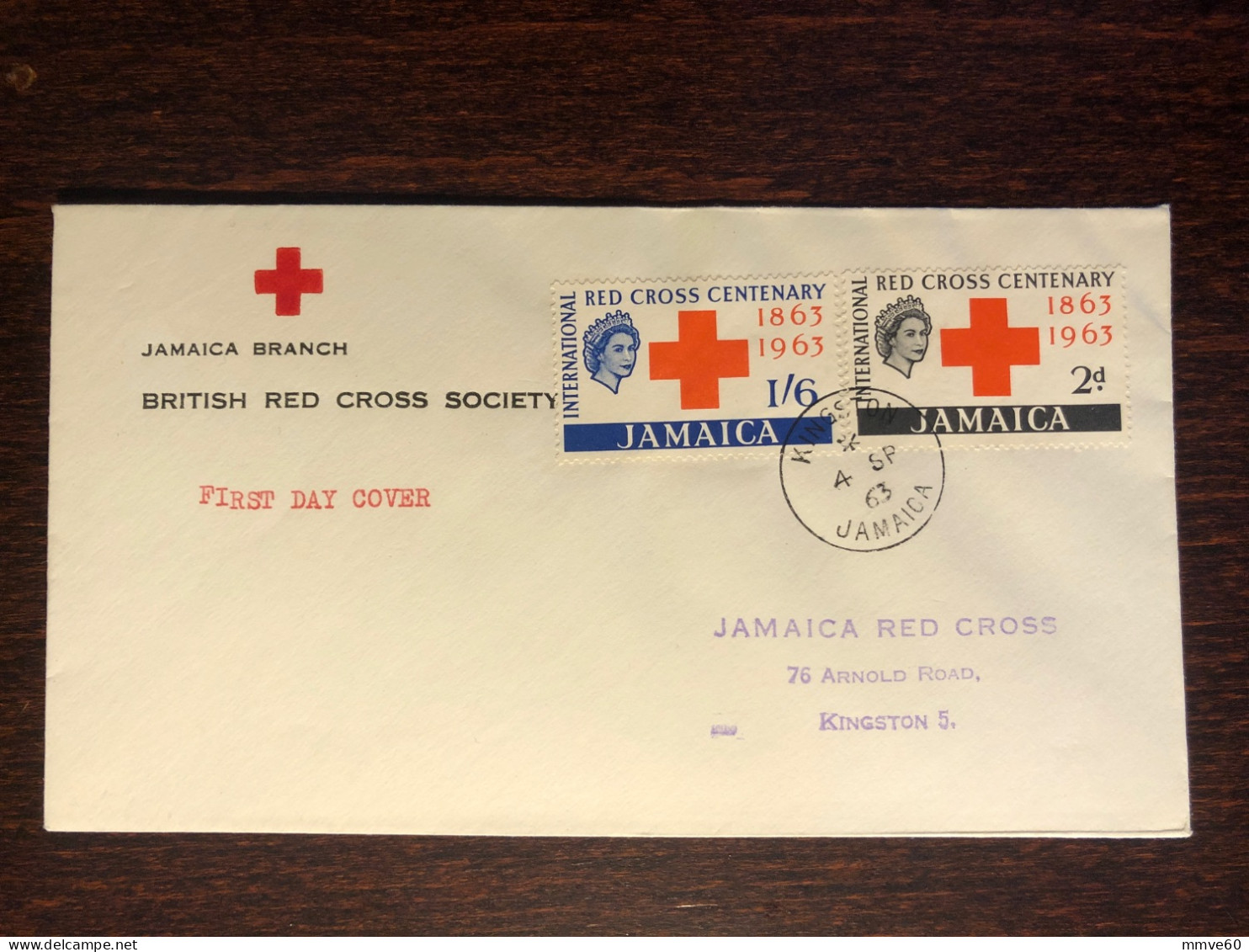 JAMAICA FDC COVER 1963 YEAR RED CROSS HEALTH MEDICINE STAMPS - Jamaica (1962-...)