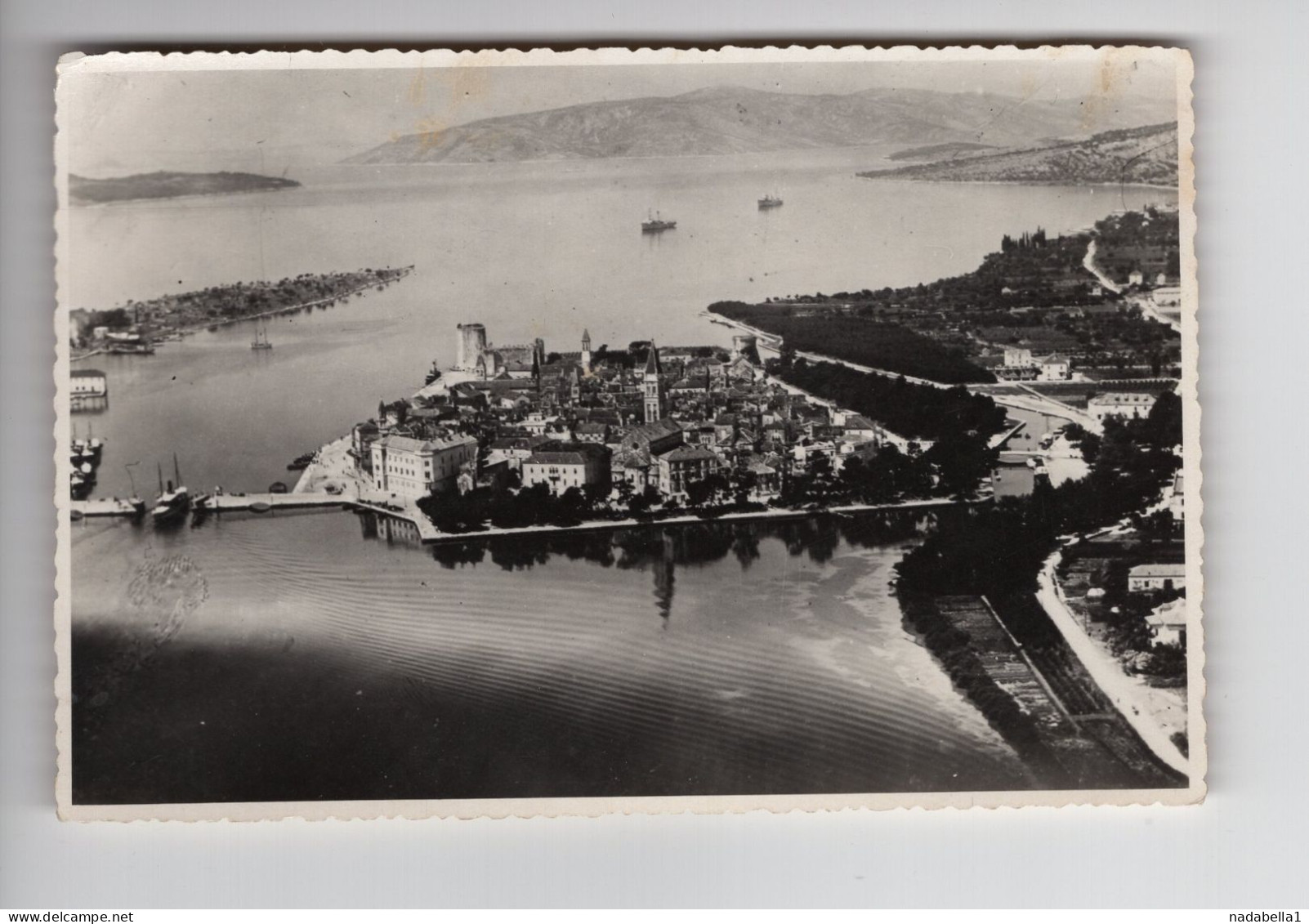 1957. YUGOSLAVIA,CROATIA,TROGIR,AERIAL VIEW,POSTCARD,USED - Yougoslavie