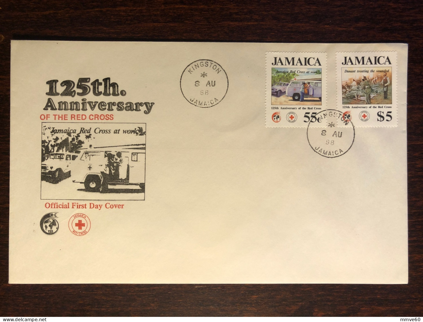 JAMAICA FDC COVER 1988 YEAR RED CROSS AMBULANCE HEALTH MEDICINE STAMPS - Jamaica (1962-...)