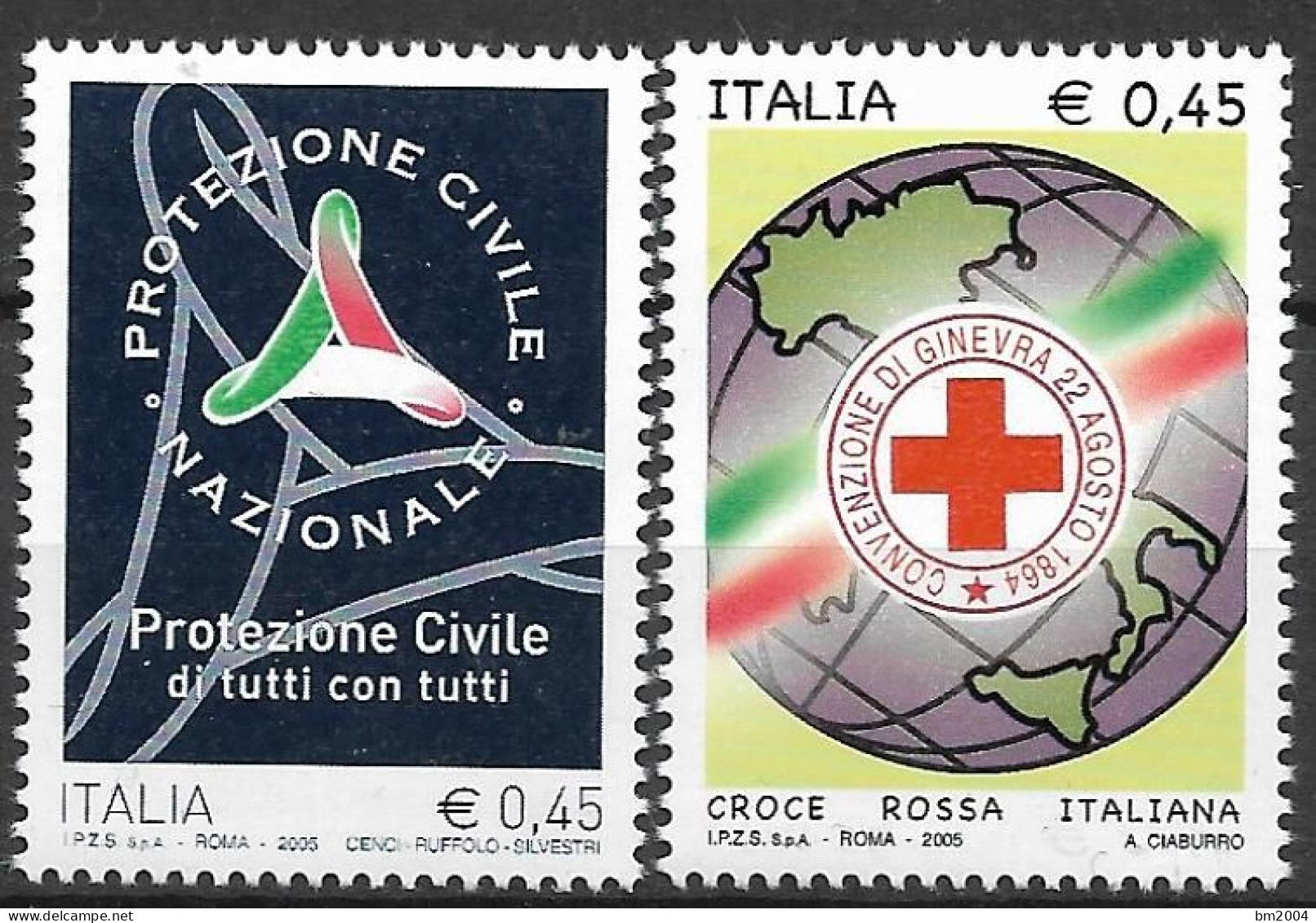 2005  Italien  Mi. 3066-7 **MNH   Zivilschutz, Italienisches Rotes Kreuz. - 2001-10: Ungebraucht