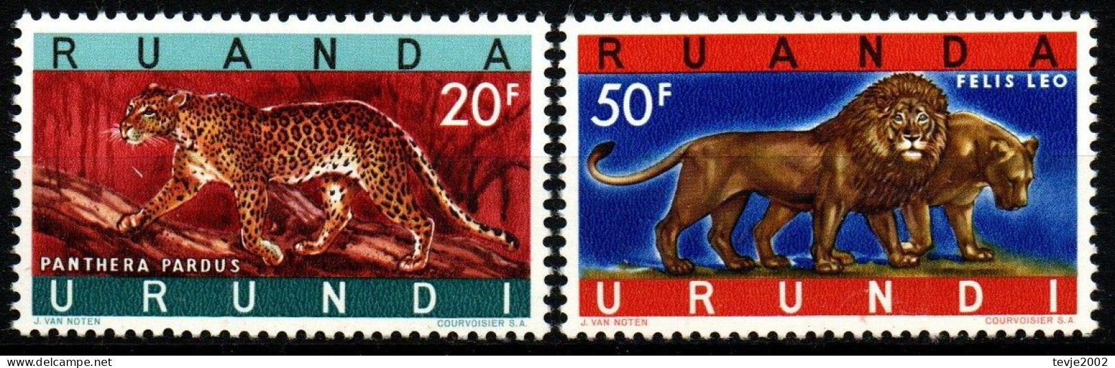 Ruanda Urundi 1961 - Mi.Nr. 180 - 181 A - Postfrisch MNH - Tiere Animals - Sonstige & Ohne Zuordnung