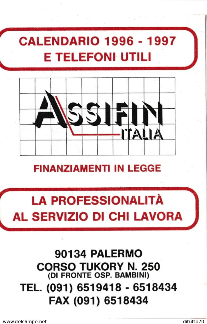 Calendarietto - Assifin Italia - Palermo - Anno 1997 - Formato Piccolo : 1991-00