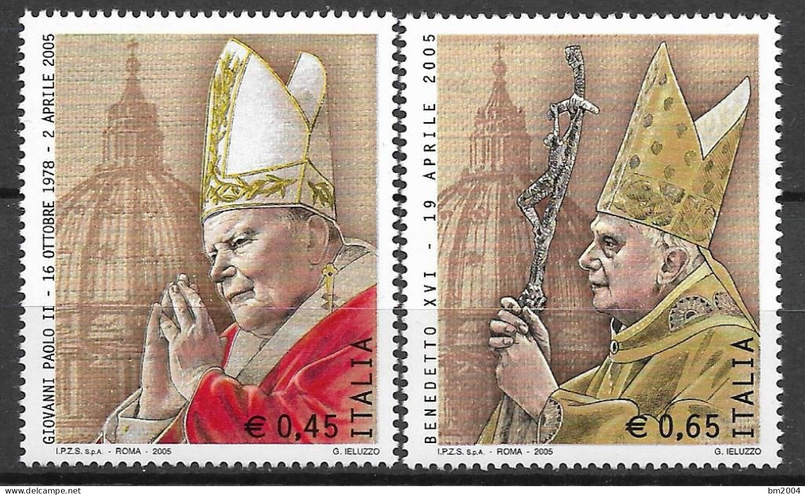 2005  Italien  Mi. 3069-70**MNH   Tod Von Papst Johannes Paul II. Und Wahl Seines Nachfolgers Papst Benedikt - 2001-10: Ungebraucht