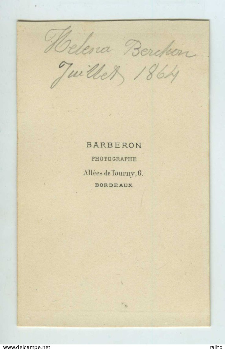 PETITE FILLE 1864 CDV Par BARBERON à BORDEAUX - Ancianas (antes De 1900)
