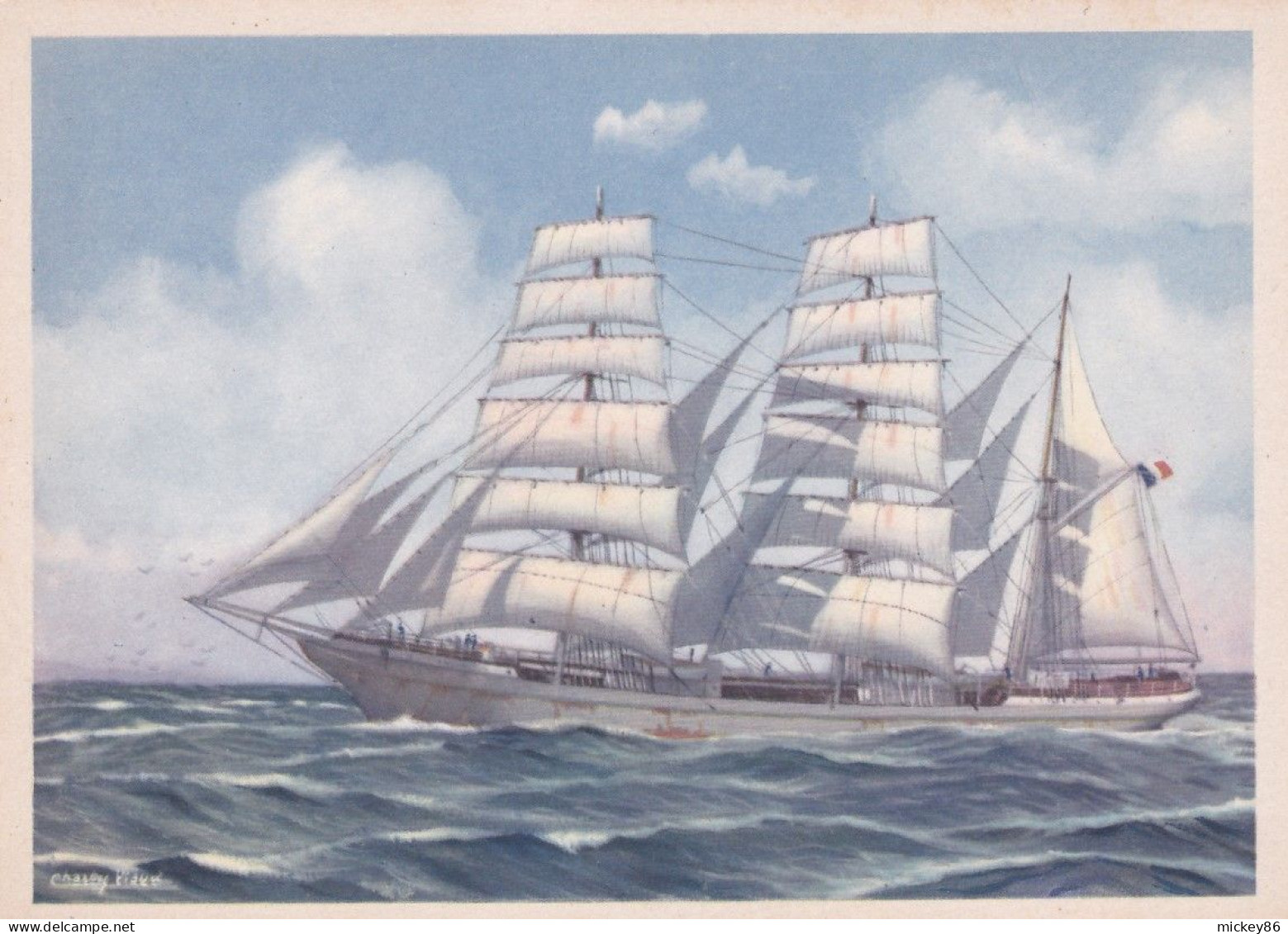 Bateau -- Illustrateur " Charly VIAUD "--  Voilier  Trois Mâts Nantais ( Début XX° S ) - Sailing Vessels