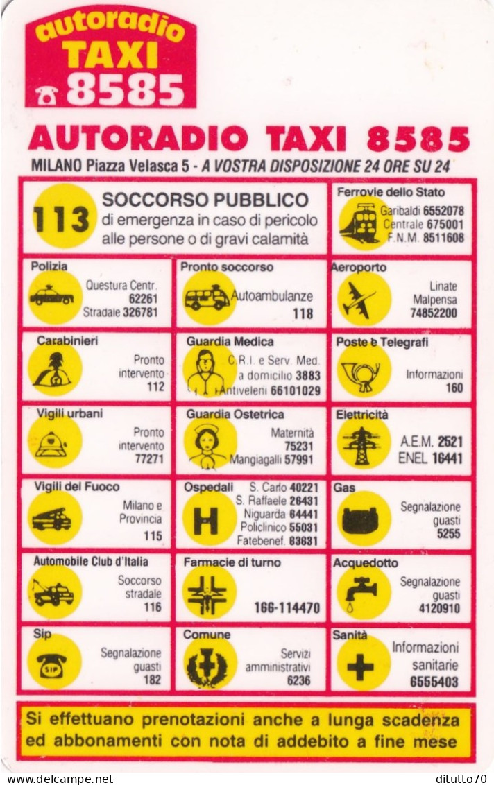 Calendarietto - Autoradio Taxi - Milano - Anno 1997 - Petit Format : 1971-80