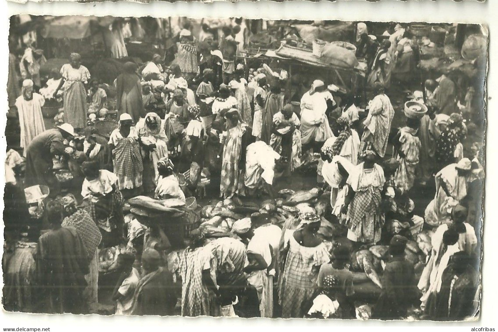 Senegal Dakar  CPSM Photo Marché Aux Poissons Animation Costumes - Sénégal